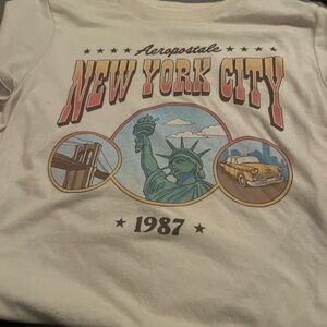 Aeropostale Cream New York City Graphic T-Shirt
